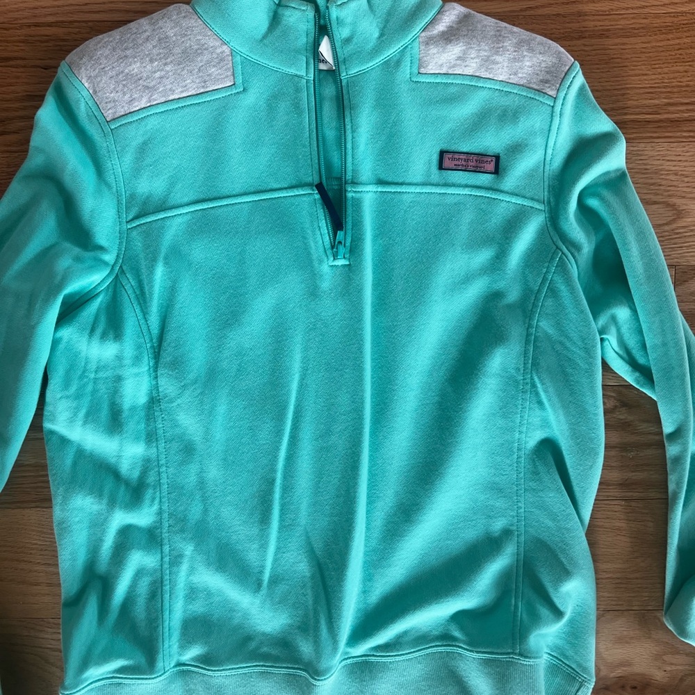 Vineyard Vines Aqua Quarter-Zip Pullover